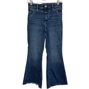 American Eagle Women's Next Level Stretch Super High Rise Flare Jeans 6 Short